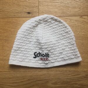 SCHOTT N.Y.C White Knitted small beanie